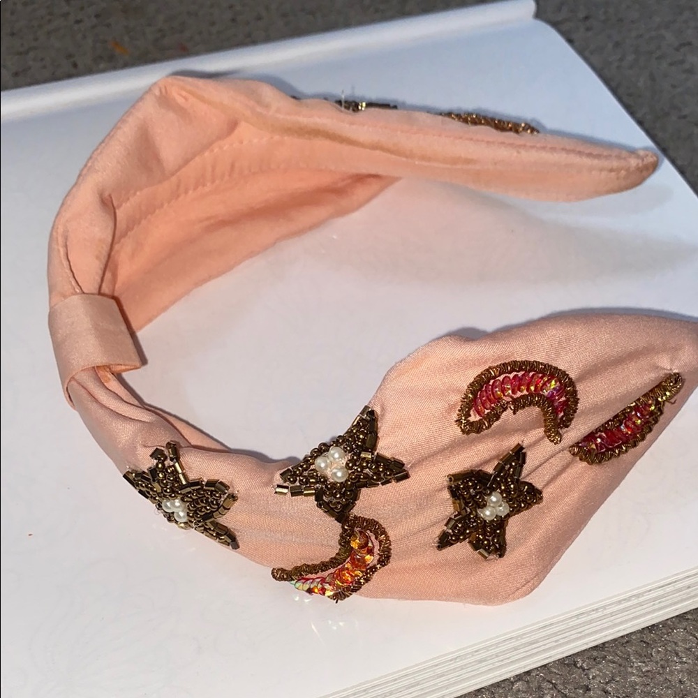 Embellished Peach Headband